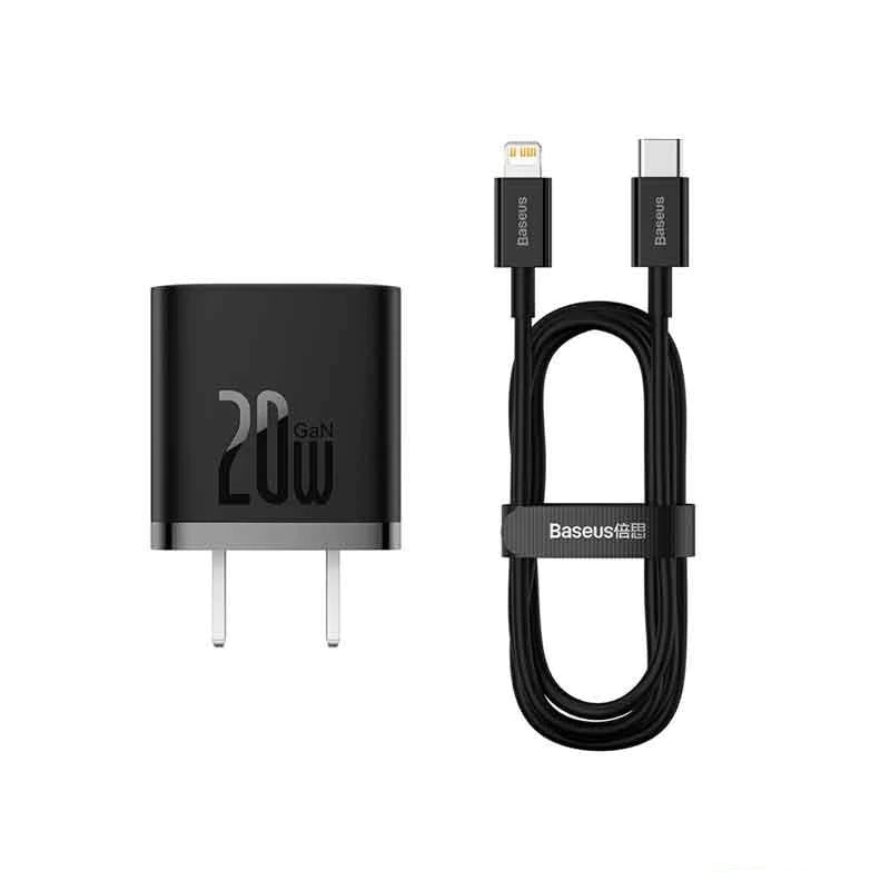 Baseus GaN5 Fast Charger 1C 20W CN Set (Mini)(With Superior Series Fast Charging Data Cable Type-C to iP PD 20W 1m ) Baseus GaN5 Fast Charger 1C 20W CN Set (Mini)(With Superior Series Fast Charging Data Cable Type-C to iP PD 20W 1m )